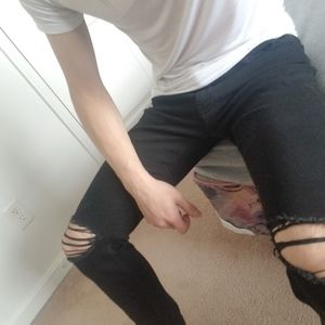 Hollister Black Ripped Skinny Flex Jean 29x30